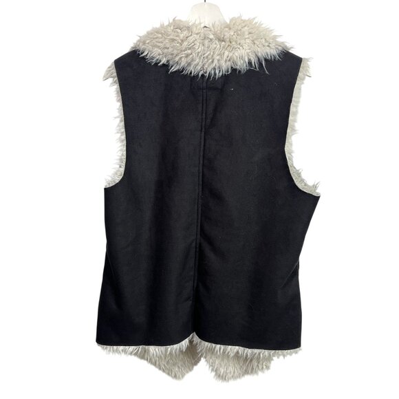 Sanctuary Vest Womens XL Jacket Faux Suede Faux Fur Coat Fall Winter Sleeveless - Picture 7 of 16